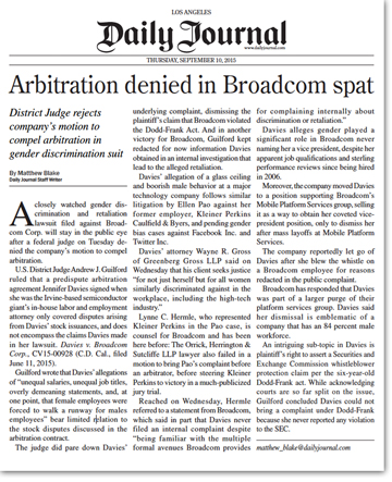 Daily_Journal_Arbitration_Denied_Broadcom