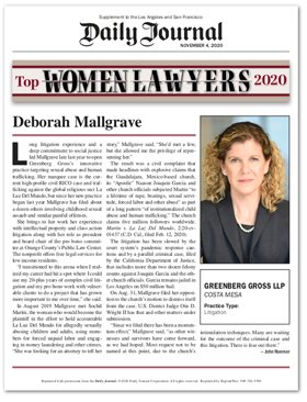 Deborah Mallgrave - Top Women Attorneys 2020 - Daily Journal