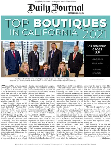 Daily Journal - Greenberg Gross - Top Boutiques