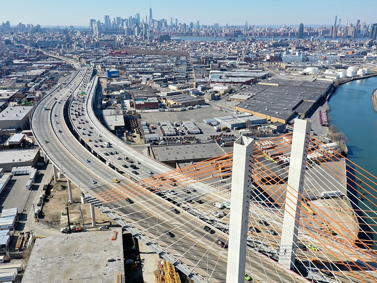 Kosciuszko Bridge connecting Brooklyn and Queens, associated with traffic on the Brooklyn-Queens Expressway (BQE)